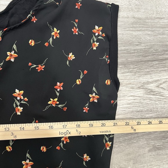 Paper Moon‎ Floral Print Sleeveless Blouse V-Neck Casual Top, Size L - Picture 5 of 5